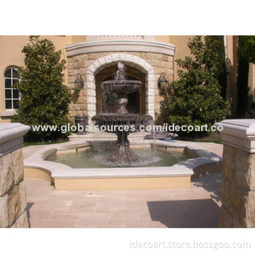 Water fountain in black marble, 3 layers